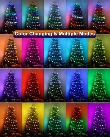 BrizLabs Color Changing Fairy Lights, 66ft 200 LED Rainbow Christmas Fairy Lights with Remote, RGB Xmas Tree Light with Timer, Dimmable Twinkle Light Music Sync for Indoor Xmas Halloween Easter Party