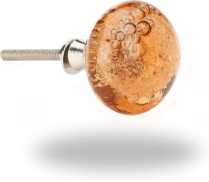 Perilla Home Set of 6 Knobs - Decorative Crystal Pulls Handles - Glass Knobs for Home Decor, Interior, Room, Kitchen, Cabinet, Hardware, Cupboard, Door, Knobs, Dresser, Wardrobe and Drawer