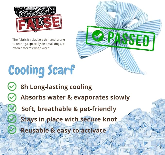 4pcs Cooling Scarf for Pets,Summer Cooling Scarves Keep Cats and Dogs Cool, Reused,Rrecycled,Suitable for Dogs (4pcs-Blue Stripe)-Mewly Pet