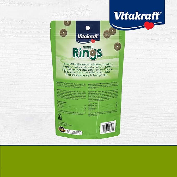 Vitakraft Nibble Rings Small Animal Treats - Crunchy Alfalfa Snack - For Rabbits, Guinea Pigs, Hamsters, and More-Mewly Pet