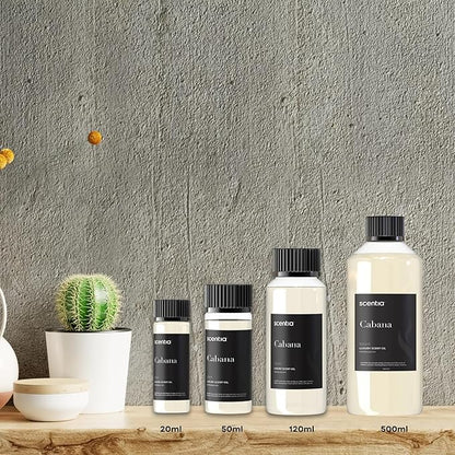 Scentia Hotel Diffuser Oil Inspired by 5-Star Hotel Scent - 50 mL 1.69 fl oz - Essential Oil Blend Botanical Jasmine, Bergamot & Fresh Marine Notes Aromatherapy Diffusers - Cabana, Thanksgiving Gift