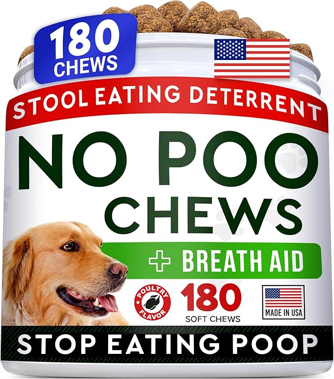 STRELLALAB No Poo Chews for Dogs - Coprophagia Deterrent for Dogs - No Poop Eating - Digestive Enzymes - Gut Health & Immune Support - Stop Eating Poop - (180Ct, Poultry)-Mewly Pet