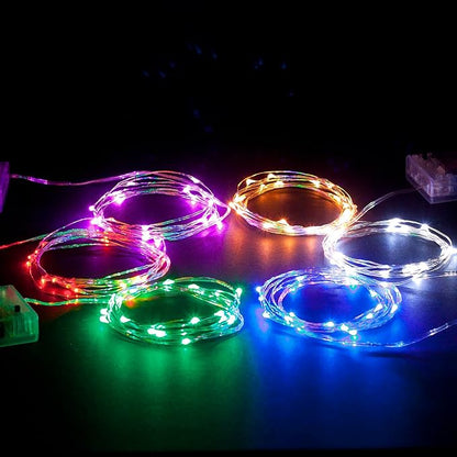 30 LEDs Green Color String Lights Silver Wire Indoor and Outdoor 9.5 Feet Firefly Starry Fairy Lights Battery Powered for DIY, Christmas, Holidays, Party, Bedroom and Centerpieces