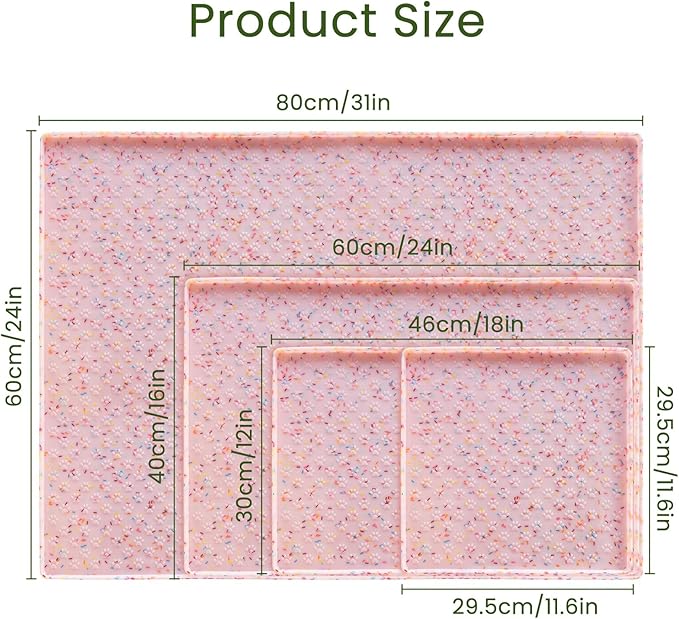 Ptlom Dog Food Mat Anti-Slip Dog Bowl Mats for Food and Water, Waterproof Pet Placemat Prevents Messy Spill to Floor, Silicone Puppy Feeding Tray for Small, Medium and Large Dogs Cats, Pink-Mewly Pet