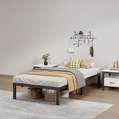 Metal Bed Frame Twin Size - 12 Inch Heavy-Duty Twin Platform Bed Frame No Box Spring Needed, Easy Assembly, Noise-Free, Sturdy Mattress Foundation, Underbed Storage Space