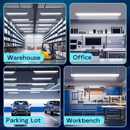 hykolity 5000K LED Shop Light Linkable, 4FT Daylight 42W LED Ceiling Lights for Garages, Workshops, Basements, Hanging or FlushMount, Included Power Cord and Pull Chain, 4400lm, ETL- 1 Pack