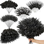Serwalin 100pcs Artificial Mixed Eucalyptus Stems Leaves Bulk, 4 Kinds Fake Black Grennery Silver Dollar Eucalyptus Stems Picks,Faux Black Leaves Sprays for DIY Bouquets Floral Arrangement Home Decor