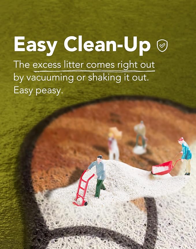 Lukamoo® Cute Cat Litter Mat (30’’x20’’), Large/L, for Kitty Litter & Cute Cat Litter Box, Litter Trapping Mat (mackerel tabby)-Mewly Pet