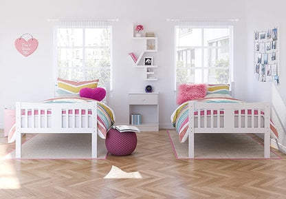 Storkcraft Caribou Bunk Bed Twin Over Twin Bunk Bed (White) - GREENGUARD Gold Certified, Twin Bunk Beds for Kids, Converts to 2 Individual Twin Beds, Bunk Beds for Kids