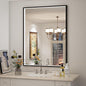 36x28 Inch LED Bathroom Mirror with Light,Black Metal Frame Lighted Vanity Anti Fog Dimmable Touch Switch