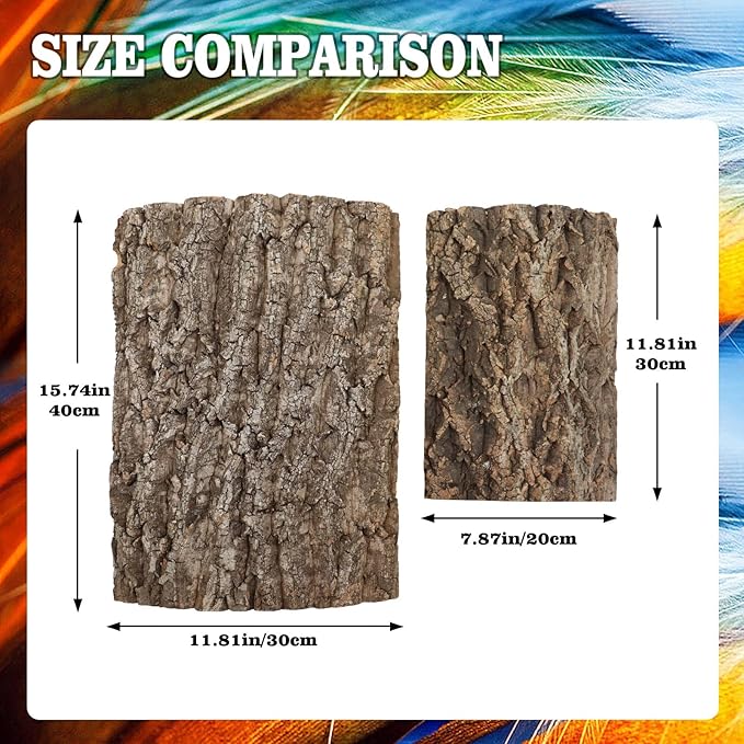 4 Pack Cork Bark Perch for Bird, 11.8 × 7.9 inch Natural Parrot Chewing Toys, Birdcage Background Decor Accessories, Bark Toy for Budgie Parakeet Cockatiel Lovebirds Conures Hamster Guinea Pig Rat-Mewly Pet