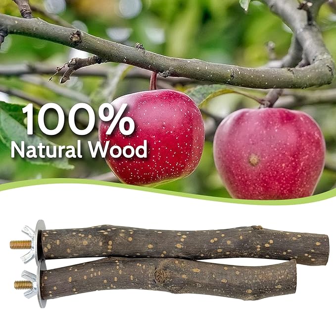 BNOSDM Natural Wood Bird Ladder Perch 6Pcs Parrot Stand Branches Climbing Chewing Stick Parakeet Swing Toys Cage Accessories Paw Grinding Fork Sets for Lovebirds Cockatiels Conure Budgies-Mewly Pet