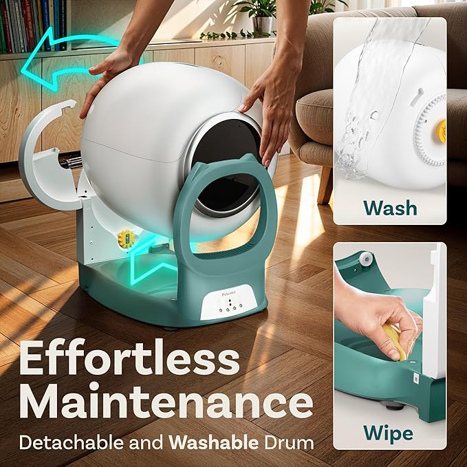 Self Cleaning Litter Box with Auto Safety Sensors for Multiple Cats - Automatic Cat Litter Box Self-Cleaning - Covered Odor Removal with APP Control - Compatible On All WiFi - Electric Robot-Mewly Pet