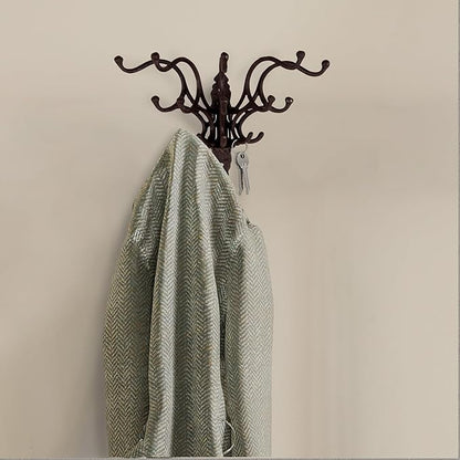 Creative Co-Op Antique Cast Iron Wall Hooks in Rust Finish