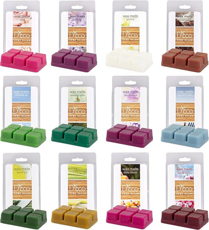 D'Eco Floral Scented Wax Melts - 12 Ct Variety Pack Home Fragrances- Long Lasting Scented Tarts for Warmers- Rose, Pine, Winter Berry, Lavender, Linen, & Nature Scents- Holiday Xmas Must Have Gift Set