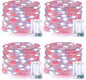JMEXSUSS 4 Pack 50 LED Fairy Lights Battery Operated, 16.1ft Waterproof Red & White Twinkle Christmas Lights for Gifts Party Wedding Indoor Outdoor Decorations