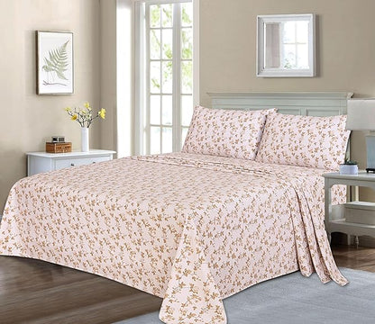 RUVANTI Flannel Sheets King Size - 100% Cotton Brushed King Size Sheets Set - Deep Pockets 16 Inches Bed Sheets - All Seasons Breathable & Extra Soft - Warm & Cozy, 4 Piece, Dazzale