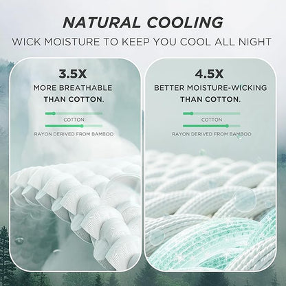 Bedsure Cooling Cotton Waffle Queen Size Blanket - Lightweight Summer Blanket of Rayon Derived from Bamboo for Hot Sleepers, Luxury Throws for Bed, Couch and Sofa, Forest Green, 90x90 Inches
