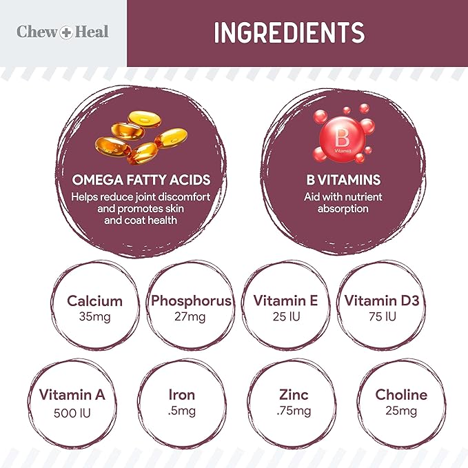 12-in-1 Multivitamin for Senior Dogs - 120 Senior Dog Vitamin and Supplement Soft Chews for Hip and Joint - Advanced Formula with Glucosamine, Omega 3,6,9, Vitamins, Probiotics - Made in The USA-Mewly Pet