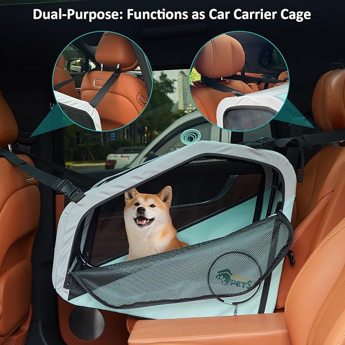 Ownpets Pet Stroller with Upgraded 4 Wheels, Foldable Dog Stroller for Medium Dogs and Cats Up to 66lbs, Detachable Carrier for Car Seat, with Storage Organizer, Cup Holder-Mewly Pet