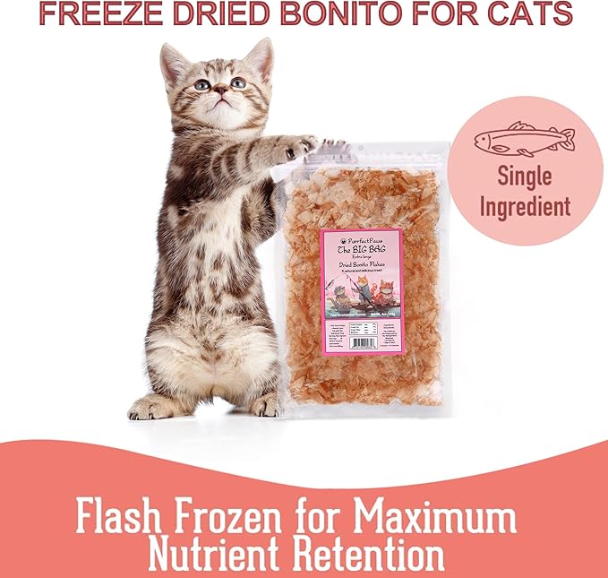 Purrfectpaws Premium Dried Bonito Flakes: Delicious Treats for Dogs & Cats - All-Natural and High in Protein - 4oz Bag-Mewly Pet
