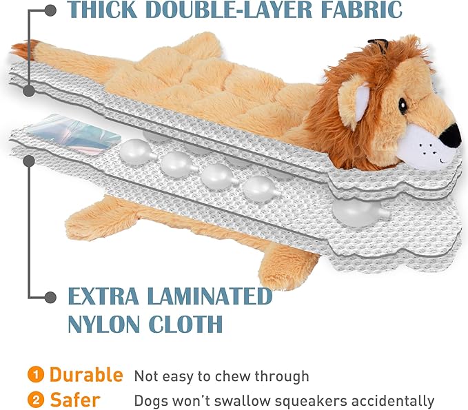 Nocciola 5 PCS Less Stuffing Dog Squeaky Toys for Aggressive Chewers, Durable Plush Dog Toy Set with Stuffed Head for Small to Large Dogs-Mewly Pet