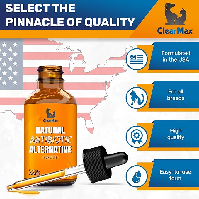 Cat Antibiotic to Help with Cough & Allergies – Antibiotics for Cats to Aid with UTIs and Digestive Moments – HIPS & Joints Support – Attractive Chicken Taste – 2 Oz Bottle-Mewly Pet