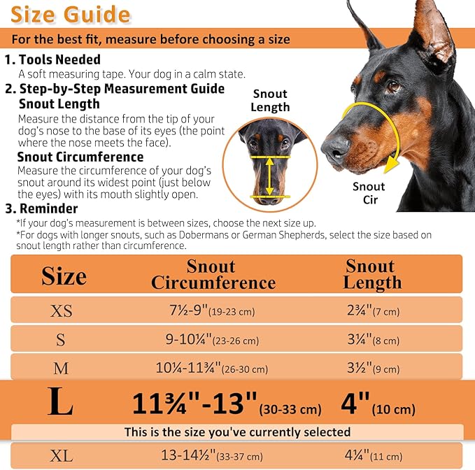 BARKLESS Dog Muzzle, Basket Muzzle for Biting, Chewing and Scavenging, Humane Cage Mouth Cover, Perfect for Grooming and Training Large Aggressive Reactive Dogs (L, Brown)-Mewly Pet