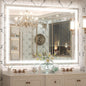 Keonjinn LED Bathroom Mirror 48 x 36 in with Backlit and Front Lights, Stepless 3 Colors Temperature & Dimmable Wall Mirror, UL Listed LED Driver, Tempered Glass Double Lighted Bathroom Vanity Mirror