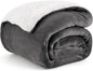 Bedsure GentleSoft Sherpa Fleece Throw Blanket for Couch - Thick and Warm Throw for Women and Men, Soft Fuzzy Plush Car Blanket for Winter, Charcoal, 50x60 Inches