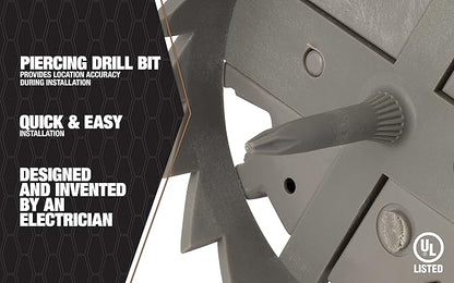 Southwire MSBST250 Smart, Shark Tooth Integrated Fixture and Ceiling Electrical Box w/Hole Saw, Supports 6 lb, Gray (Pack of 2)