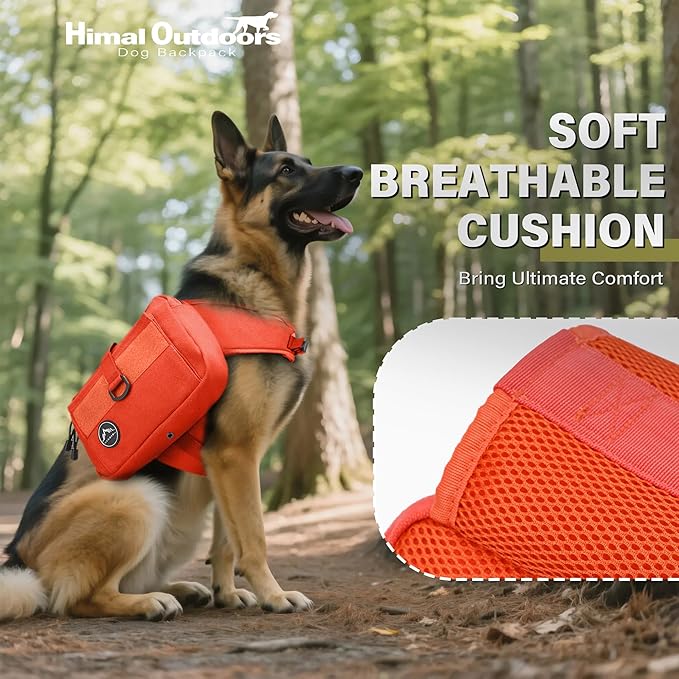 Himal Outdoors Dog Backpack & Saddle Bag, Tactical Hiking Backpack for Large Dogs with Side Pockets & Adjustable Strap-Mewly Pet