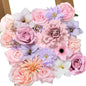 Alecono Artificial Flowers, Pink Purple Fake Flowers with Stems for DIY Wedding Bridal Bouquets, Cake Floral Arrangement Home Decor Indoor Outdoor