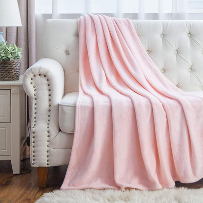 Bedsure GentleSoft Fleece Blankets Queen Size Pink - Bed Blanket Soft Lightweight Plush Fuzzy Cozy Luxury Microfiber 90x90 inches