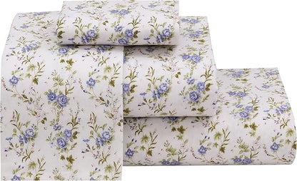 RUVANTI Flannel Sheets Queen Size - 100% Cotton Double Brushed Bed Sheets, Deep Pockets 16 Inches Queen Sheet Set, All Seasons Breathable & Extra Soft - Warm & Cozy, 4 Piece, Sand Rose