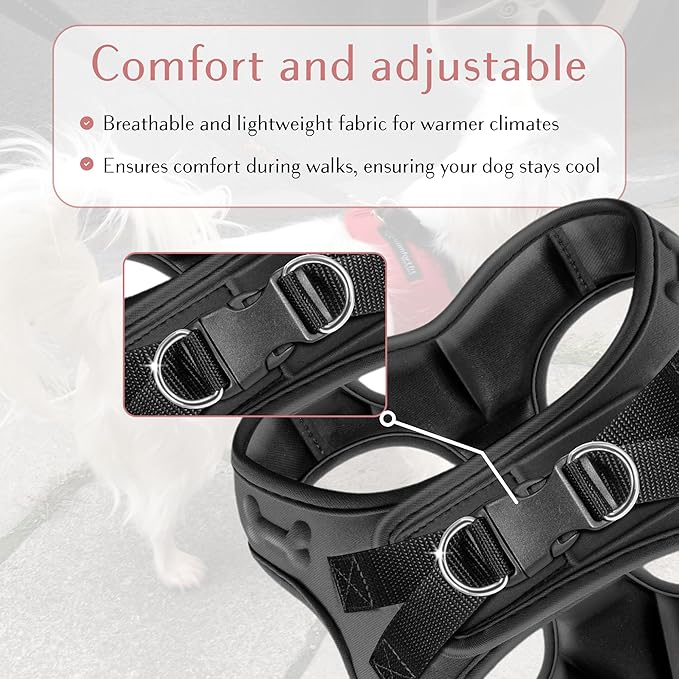 Comfort fit Step-in Dog & Puppy Harness - Comfortable All Weather Dog Vest Harness: Adjustable, Soft Padded, Easy to Put-on for Small, Medium-Sized Dogs.-Mewly Pet