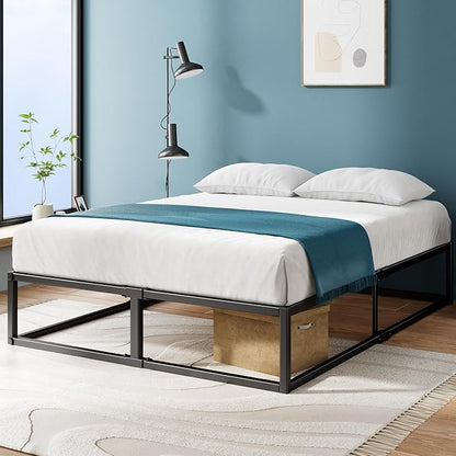 Zinus Joseph 14 Inch Platform Bed Frame, Wood Slat Support, No Box Spring Needed, Eco Friendly WonderBox(TM) Packaging, Easy Assembly, Black, Queen