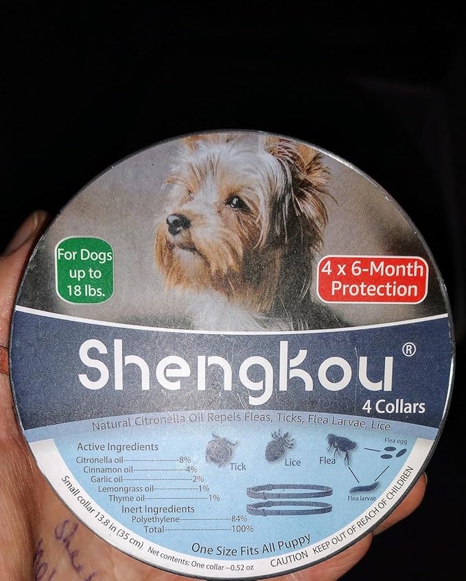 Natural Flea and Tick Collar for Puppies - Provides 24-Month Protection, Safe Pest Control - Waterproof and Strong - Includes Free Flea Comb and Tick Tweezer - 4-Pack-Mewly Pet
