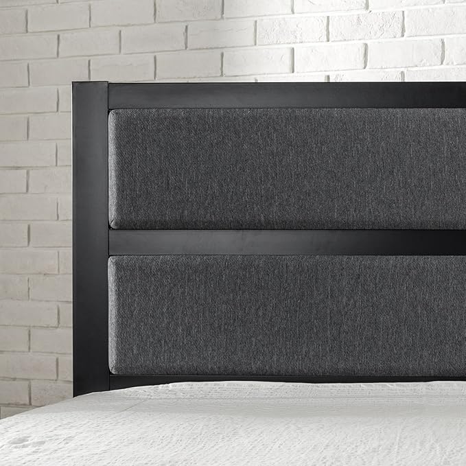 ZINUS Jessica Modern Studio Upholstered Metal Headboard, King