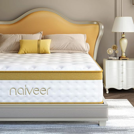Cooling Gel Memory Foam Hybrid Mattress, 10 Inch Twin Size Mattress in A Box with Pocket Springs for Back Pain & Pressure Relief, Medium Firm Feeling with CertiPUR-US Certified Foam