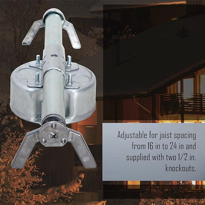 Hubbell Raco 936 4 in. Round Retro-Brace Ceiling Fan-Rated Support, 4 in, Gray