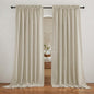 RYB HOME Sheer Curtains Linen Textured Semi Sheer Draperies Light Glare Filtering Privacy Sheer Backdrop for Bedroom Living Room Patio Door Window Decor, Beige, W 70 x L 95 inch, 2 Pcs