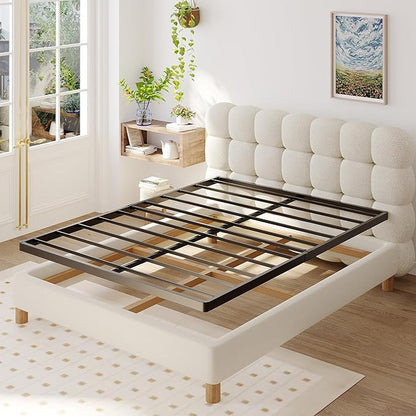 California King Box Spring Bed Base 2 Inch, Low Profile Metal Cal King Box Spring Bunkie Board 2 Inch, 3000 Lbs Max Weight Capacity Mattress Foundation, Noise-Free, Easy Assembly