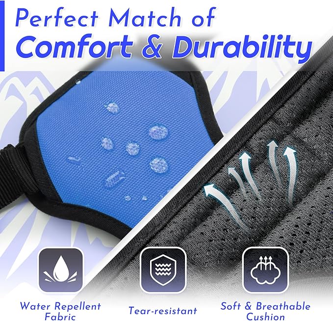 Eagloo Dog Harness for Large Dogs, No Pull Service Vest with Reflective Strips and Control Handle, Adjustable and Comfortable for Walking, No Choke Pet Harness with 2 Metal Rings, Blue, XL-Mewly Pet