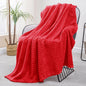 Exclusivo Mezcla Fleece Throw Blanket for Couch, 50x70 Inches Soft Cozy Jacquard Flannel Blankets, Lightweight Fuzzy Plush Warm Throws for Winter, Red