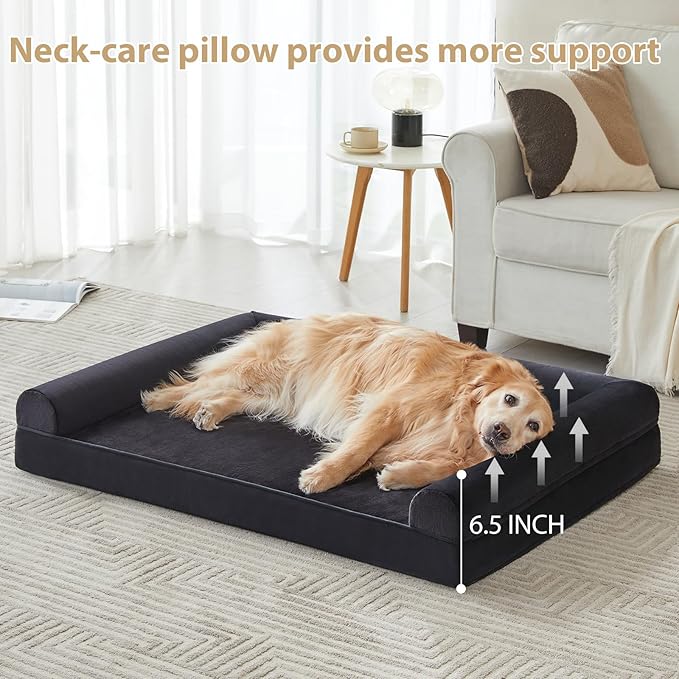 BFPETHOME XL Dog Beds for Extra Large Dogs, XL Dog Bed, Extra Large Dogs Bed Washable, Jumbo with Removable Cover, Waterproof Lining and Nonskid Bottom, Egg-Crate Foam Pet Sofa-Mewly Pet