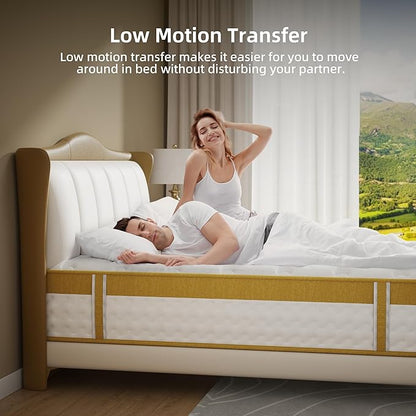 Cooling Gel Full Size Mattress, 10 Inch Hybrid Full Mattress in a Box with Pocketed Springs Memory Foam for Back Pain & Pressure Relief with CertiPUR-US Certified Foam