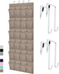 GORILLA GRIP Over the Door Shoe Organizer, 24 Large Breathable Mesh Pockets, Space Saving Hanging Storage Holder, Closet Rack Hanger Holds Up to 40 lbs, Hangs on Closets for Shoes, Accessories, Beige