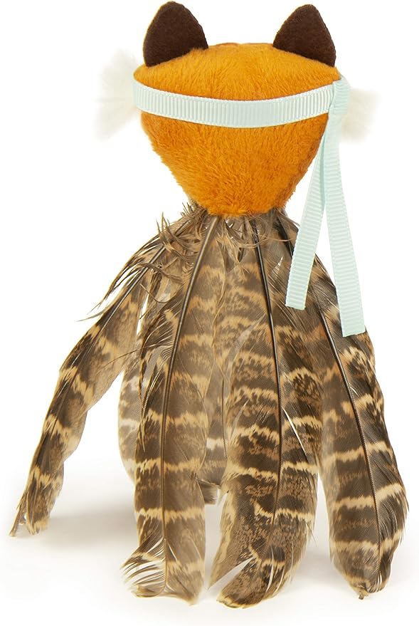 SmartyKat Toss-A-Fox Feather Toss & Chase Cat Toy, Randomly Selected Color - Brown OR White, One Size-Mewly Pet