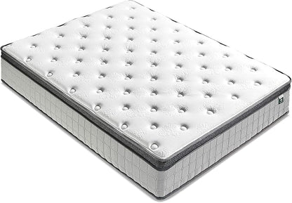 ZINUS 12 Inch Comfort Support Cooling Gel Hybrid Mattress, Full, Euro Top Innerspring Mattress, Motion Isolating Pocket Springs, Mattress in A Box